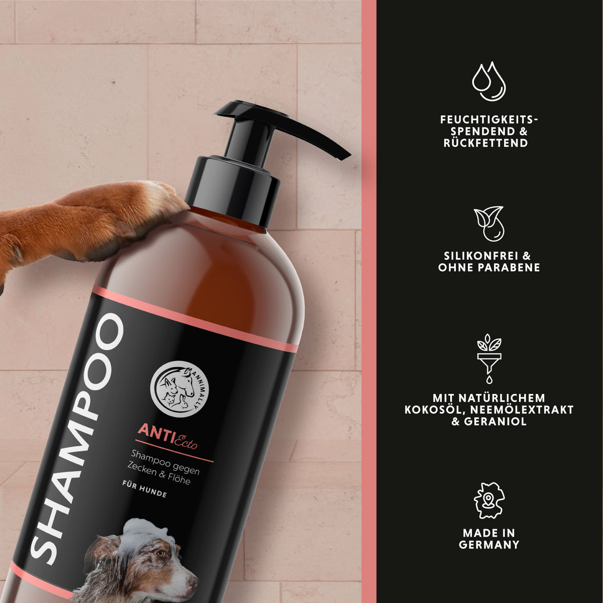 Anti Ecto Zecken- & Floh-Shampoo – Tierpflege für Hunde