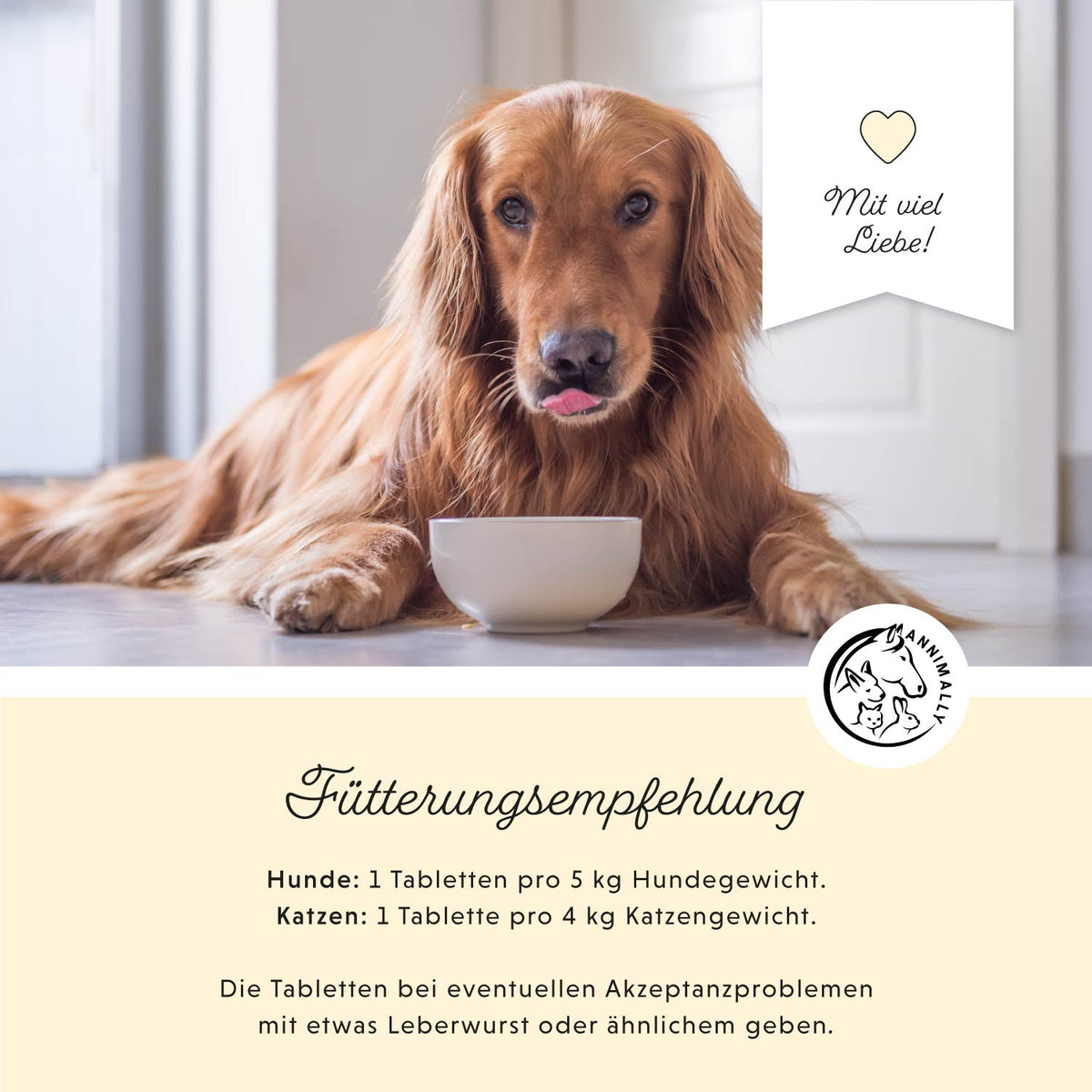 Bestseller-Box mit den beliebtesten Produkten – Box mit Futtertoppings für Hunde & Katzen – Dosierung