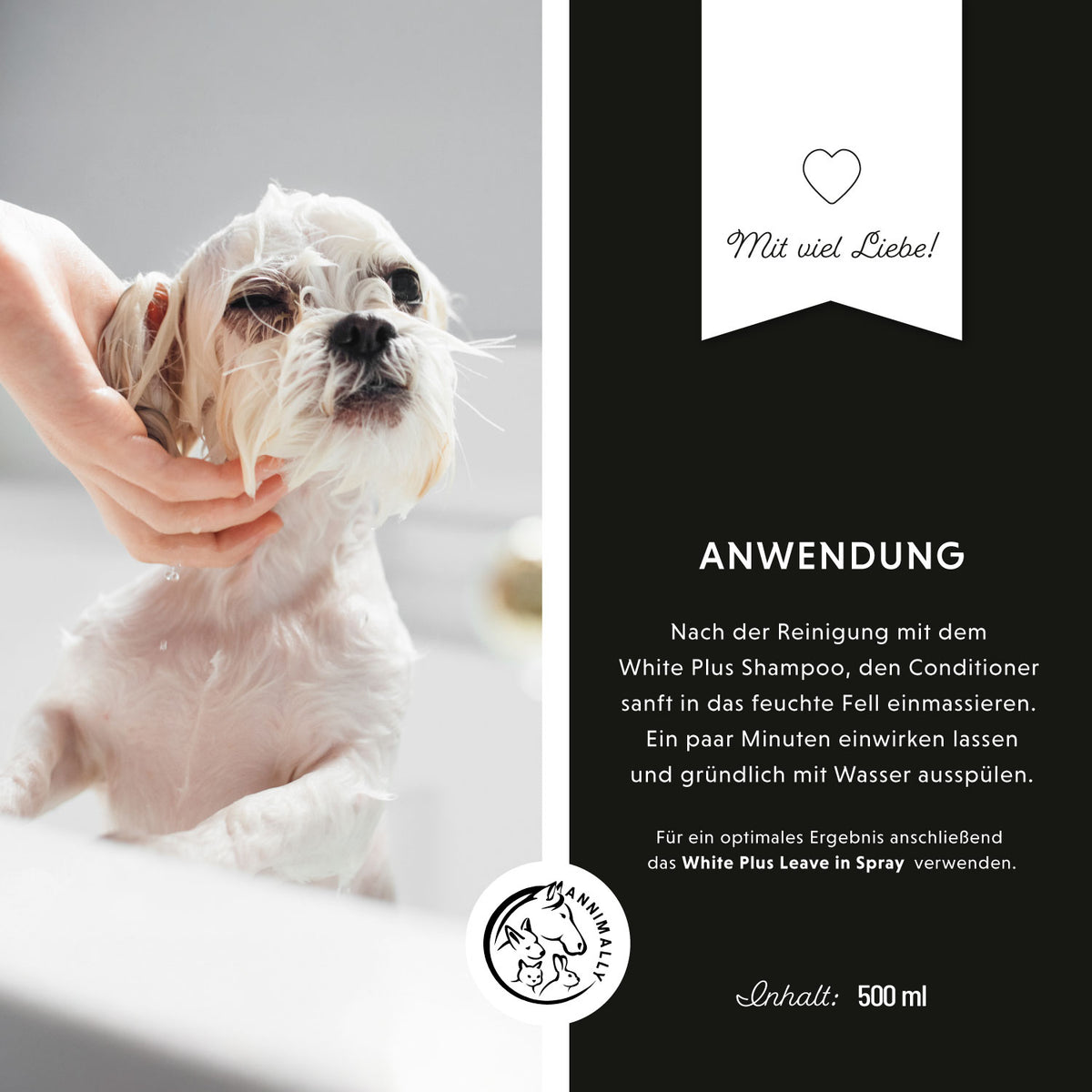 Pflegeprodukt für Hunde: White Plus Conditioner für weißes & helles Fell