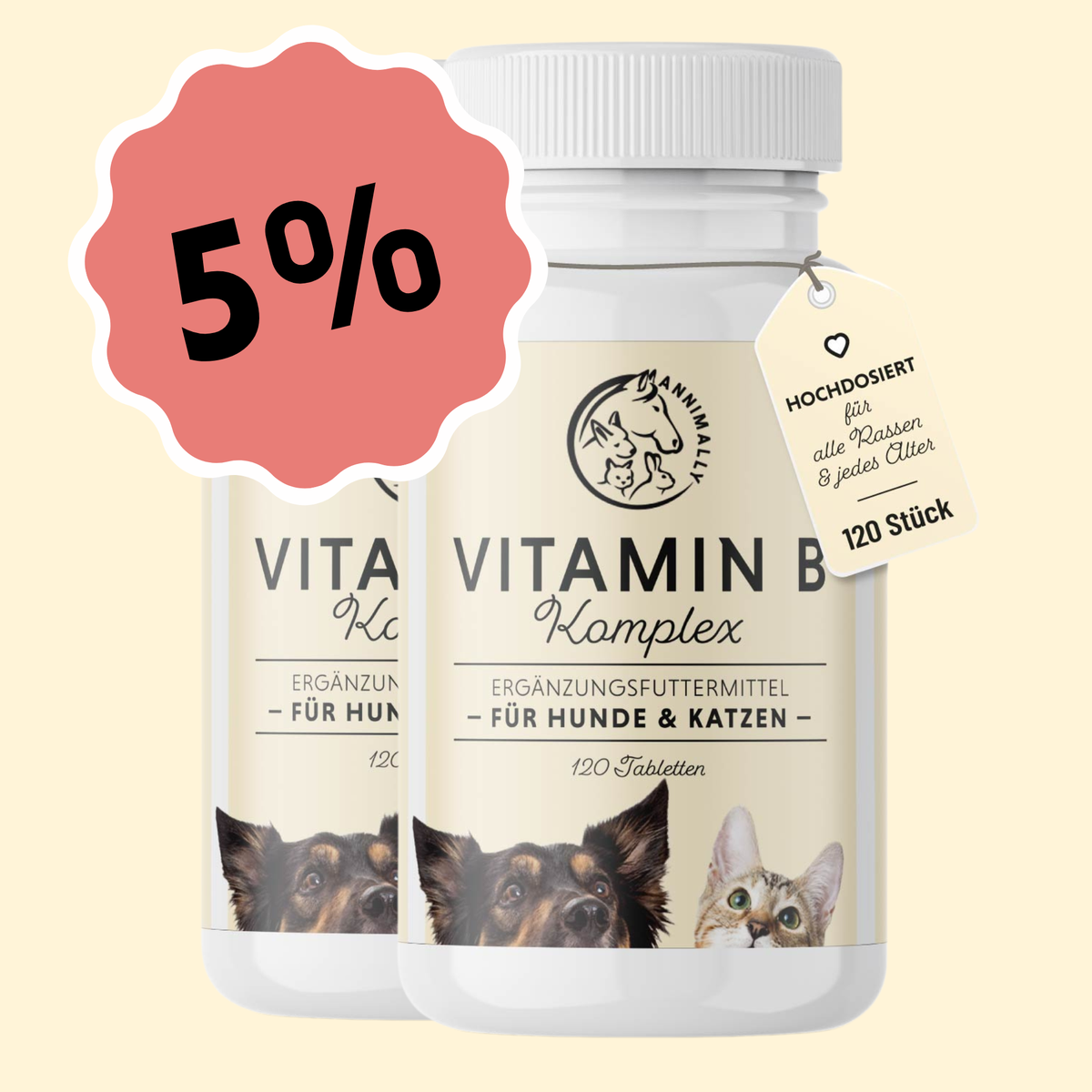 Vitamin B Komplex für Hunde & Katzen – Futterzusatz für Stoffwechsel & Nerven | Annimally