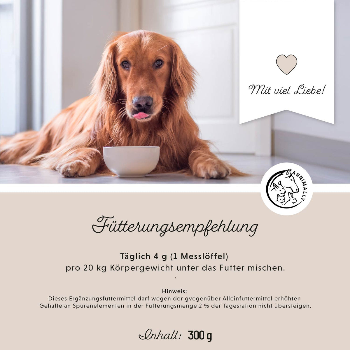 Gelenkpulver von Annimally – Nahrungsergänzungsmittel für Hunde – Fütterung